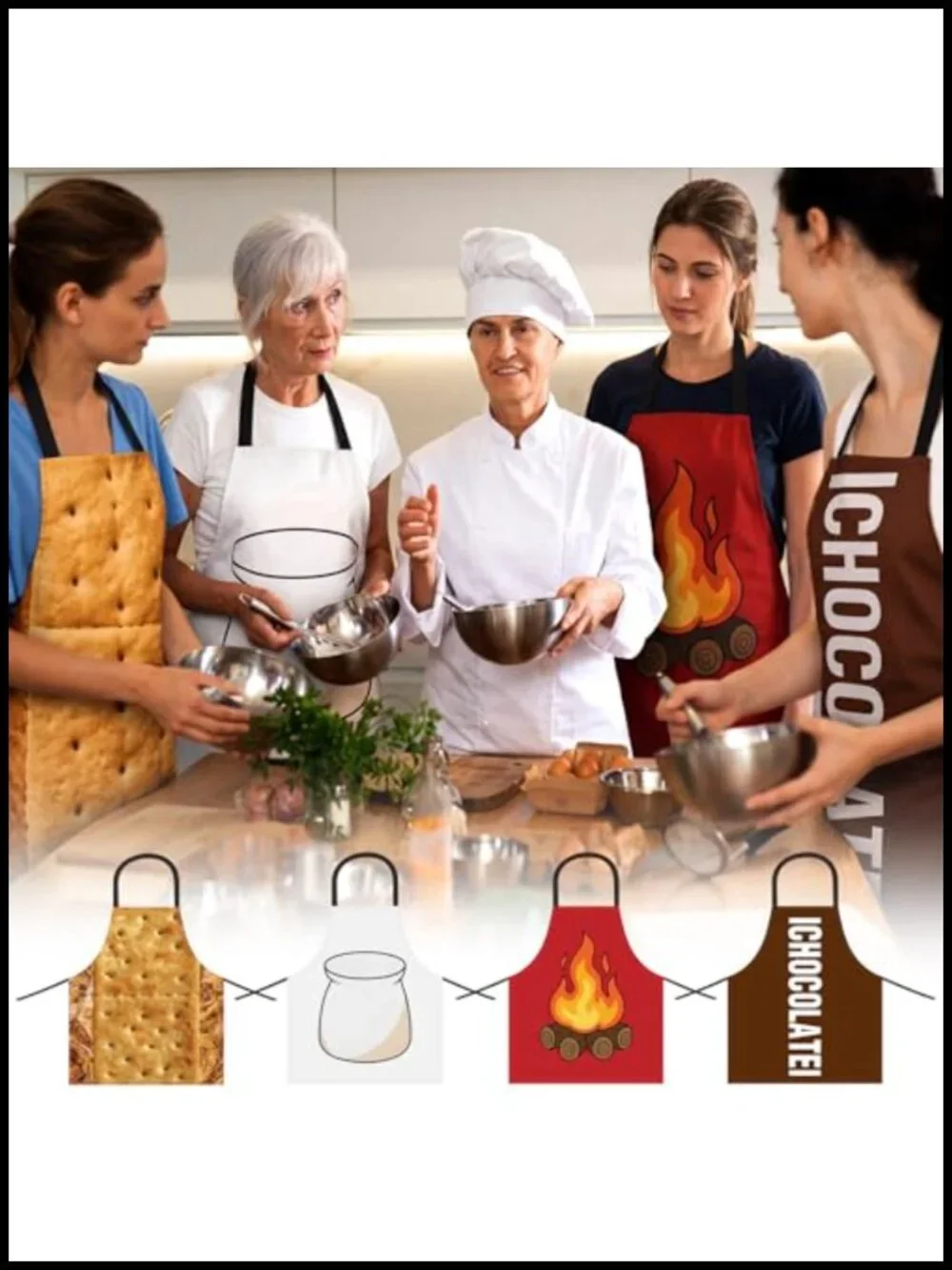 4 Pcs Smores Group Aprons Halloween Chocolate Cookie Marshmallow